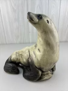 Vintage Handmade Signed Sea Lion Seal Artist Initials E.S. C '87 10" Tall Heavy - Picture 1 of 24