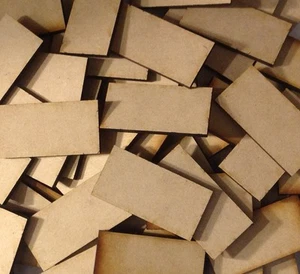 60mm x 80mm MDF Bases x5 Rectangles Laser Cut - FAST SHIPPING #1 USA SELLER - Picture 1 of 5