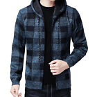 Coat Plaid Pattern Comfortable Cardigan Hooded Sweatshirt Warm