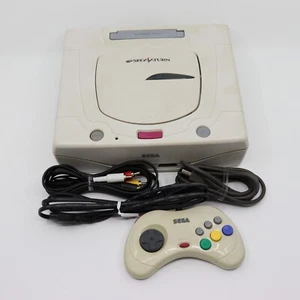 Sega Saturn White Console HST-3220 NTSC-J Japan Tested w/ Controller & Cables - Picture 1 of 14