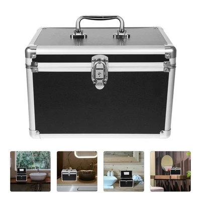  Makeup Box with Lock Cosmetic Case Cosmetics Organizer Display Cases - Image 1 of 4