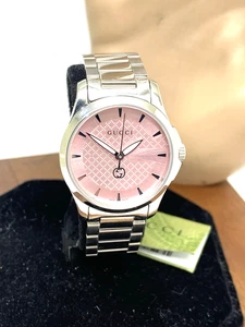 Gucci Damenuhr YA1265047 G-Timeless Swiss Quartz Pink Dial Stahl 27mm - Bild 1 von 14