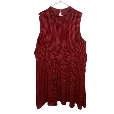 Vestido sin mangas a lunares marrón rojizo Azalea - para mujer talla grande 4X Foto 1 de 4