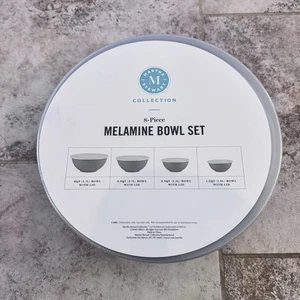Martha Stewart Collection 8-Piece Melamine Bowl Set Kitchen Light Brand New - Picture 1 of 3