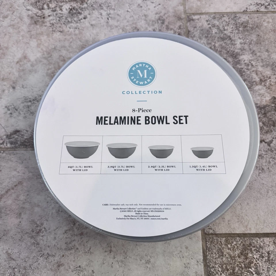 Juego de 8 cuencos de melamina de la colección Martha Stewart luz de cocina nuevo Foto 1 de 3