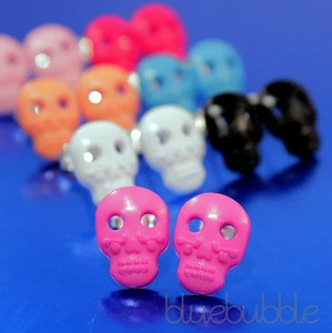FUNKY MEXIKANISCHE SUGAR SKULL OHRRINGE GOTHIC SKELETT KOPF PIRAT ROCK KITSCH HERZ - Bild 1 von 8