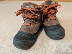 The North Face Heat Seeker Winter Snow Boots Brown Orange Youth Kids Size 13 - Picture 1 of 7