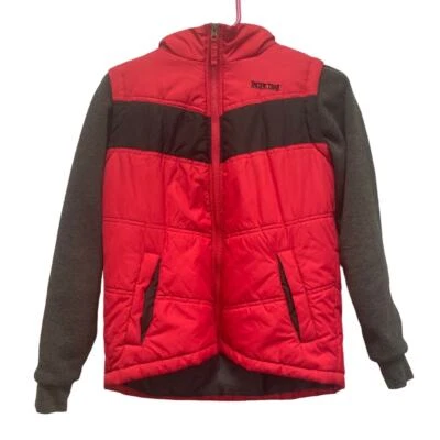 Chaleco Pacific Trail Boys mediano 100 % poliéster forrado cremallera completa polar capucha y brazos Foto 1 de 4