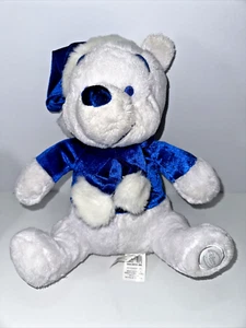 Disney Store Winter Blue & White Winnie the Pooh Plush Stuffed Animal - Picture 1 of 9