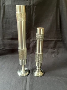 lot (2) vase sculptural brutaliste acier années 70 Allemagne vase acier fait main - Photo 1 sur 7