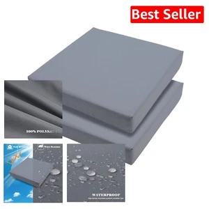 High Resilience Outdoor Seat Cushions 24" - Machine Washable, Grey Pair - Picture 1 of 9