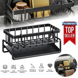 Spülbecken Organizer Schwarz Küchen Sink Caddy Organizer Schwammhalter mit - Bild 1 von 7
