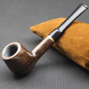 Handmade Wood Smoking Pipes Tobacco Ebony Wooden Smoking Pipe Gift 9mm Filter - Picture 1 of 12