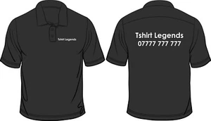 Votre Nom D'Entreprise Ou Logo Imprimé Sur Un Polo T-Shirt Personnalisé Neuf - Picture 1 of 5