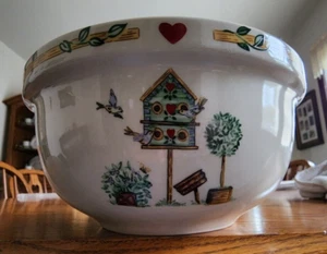 Birdhouse Nesting Mixing Bowl 8" Round Casuals China Pearl Stoneware White ! - Picture 1 of 15