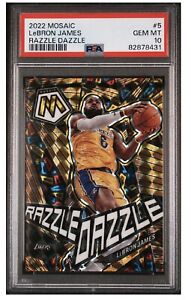 2022-23 Panini Mosaic LeBron James #5 Razzle Dazzle SP PSA 10 Los Angeles Lakers