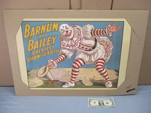 Poster pagliaccio circo vintage anni 60 Barnum & Bailey più grande spettacolo sulla terra 24" x 17" - Foto 1 di 13
