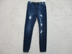 Refuge Jeans 9 Womens Juniors Size Blue Denim Skinny Distressed Dark Wash Casual - Picture 1 of 12