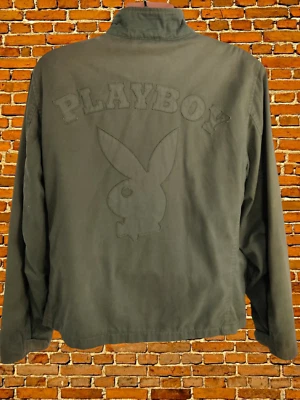 ALPHA INDUSTRIES X PLAYBOY JACKET LARGE L KHAKI GREEN MILITARY RAMBO COAT MENS - Image 1 of 4