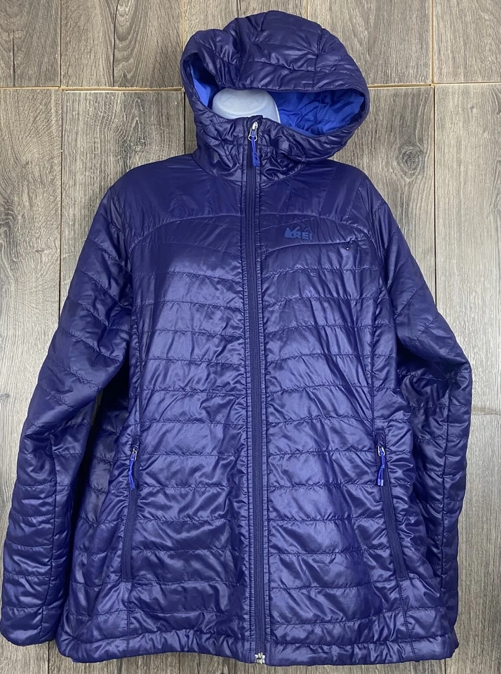 Sudadera con capucha REI Co-op para mujer Polly Fill cremallera completa acolchada aislada púrpura XL Foto 1 de 4