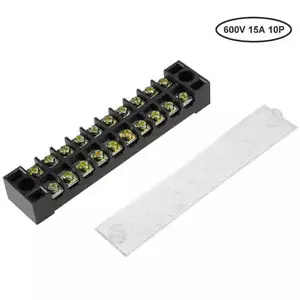 5 pcs Dual Row 10 Positions Screw Terminal Electric Barrier Strip Block 600V 15A - Picture 1 of 6