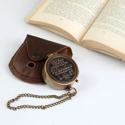 NAUTICAL COLLECTION Not All Those who Wander are Lost' Quote Engraved Compass wi - Image 1 of 4