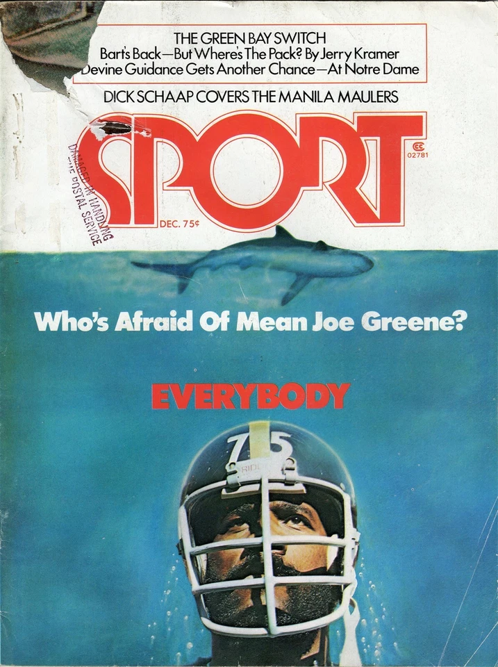  VINTAGE Dec 1975 Sport Magazine Mean Joe Greene Jaws Homage Cover - Image 1 of 1