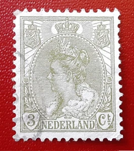 NETHERLANDS 1901 3c Used Wilhelmina Mi 67 Scott 62 Superb 5404 - Picture 1 of 2