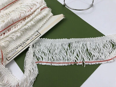 Chainette Vintage Cordón Fino Aleta Borde Almohada Flecos Tapicería Blanco 10 Yardas Foto 1 de 4