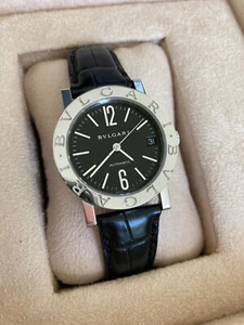 BVLGARI-BVLGARI 33mm Automatic Movement Steel Watch on Alligator Strap - Picture 1 of 9