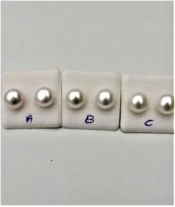 Pendientes de perlas de agua dulce perlas Bouton AAAA plata de ley 11,5 12 mm 5149 - Imagen 1 de 14