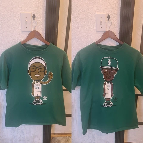 RARE Boston Celtics Tee Shirt LOT Kevin Garnett Paul Pierce Geek'd Men L Glasses Cover