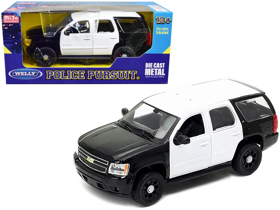2008 Chevrolet Tahoe Unmarked Police Car Black & White 1/24-1/27 by WELLY 22509