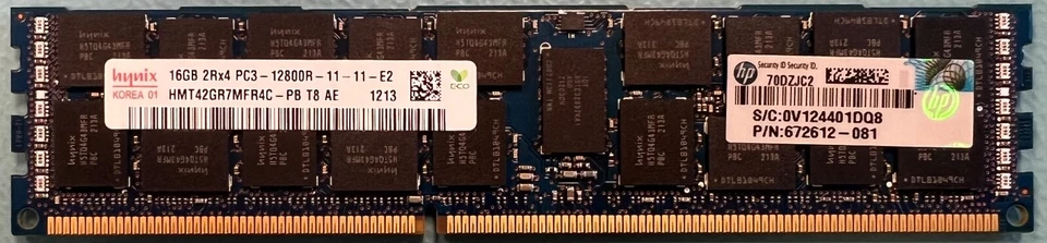 HP 672612-081 16GB DDR3-1600Mhz PC3-12800 RDIMM Server Memory RAM - Image 1 of 1