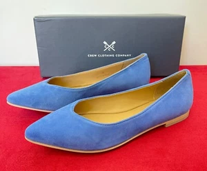 Crew Clothing Marine Ocean Blue Chloe Wildleder Ballerinapumps flache Schuhe - WMR009 - Bild 1 von 5