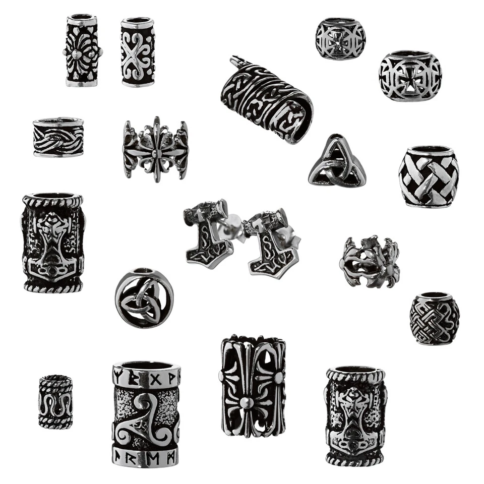 Echt 925 Sterlingsilber Haarschmuck Bartperle Bartschmuck Ketten Perle Bartring - Bild 1 von 1