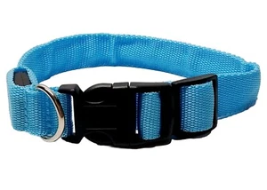 Collar de nailon ajustable azul medio fácil con clip para perro mascota nuevo sin etiquetas - Imagen 1 de 8