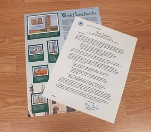 Authentic World Landmarks World Of Stamps Collectible Series Sheet W/ COA *READ* - Picture 1 of 9