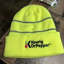 Keurig Dr Pepper Beanie Hat Cap Neon Yellow Safety HitWear