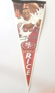 Vintage 1990er Filz Wimpel Jerry Rice San Franscisco 49er Golden Gate Bridge 30 Zoll - Bild 1 von 9