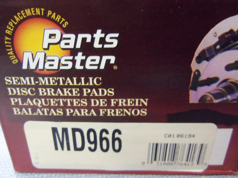 Parts Master MD966 Disc Brake Pad, Front Set FREE Shipping - Image 1 of 1