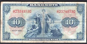 Germania Ovest, 10 marchi tedeschi, 1948, H2574953D (WPM 5a). GF. - Foto 1 di 2