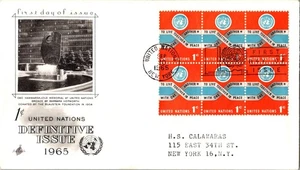 Vintage FDC UN Scott #146 1 Cent Definitive Issue c1965 NYC Postmark - Picture 1 of 4