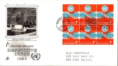 Vintage FDC UN Scott #146 1 Cent Definitive Issue c1965 NYC Postmark - Image 1 of 4