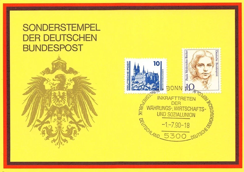 SA28c Germany 1990 Special souvenir leaf, used - Image 1 of 1