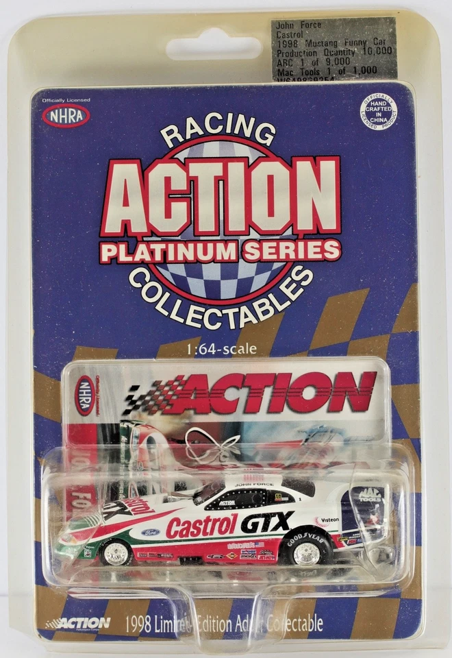 Action Racing ~ 1998 John Force Castrol GTX Funny Car ~ 1:64 NHRA Diecast - Image 1 of 4