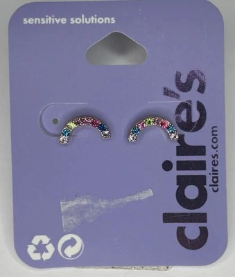 Pendiente perforado multicolor Claire’s mujer niños en forma de C Foto 1 de 3