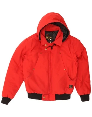 RICHLU Mens Cruz Hooded Padded Jacket UK 40 Large Red Colourblock Cotton SV32 - Image 1 of 4