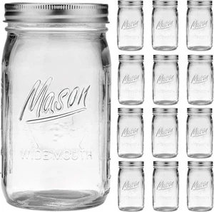 Weite Öffnung Einmachgläser 32 Unzen - 12er Pack Großes Glas 32 Unzen - 12er Pack - Mason  - Bild 1 von 7