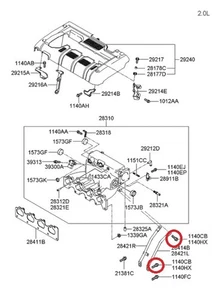 (1) PERNO BRIDA ORIGINAL HYUNDAI/KIA 11401 10163 - Imagen 1 de 5